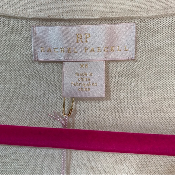 Rachel Parcell Ruffle Sleeve Open Front Cardigan with Pockets XS Oatmeal Beige - Picture 3 of 9